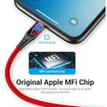 Miniatyrbild 5 av 5: Vention Trefad Lightning MFi till USB 2.0 (C89) 1m Röd i aluminiumlegering Typ