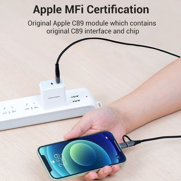 Vention MFi USB 2.0 till Micro USB 2-i-1