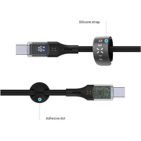 USB-C/USB-C FIXKABEL med displaystöd och PD 1,2 m USB 2.0 100W svart