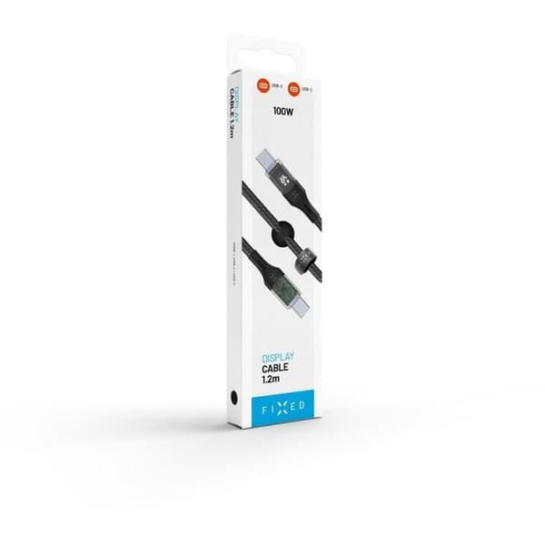 USB-C/USB-C FIXKABEL med displaystöd och PD 1,2 m USB 2.0 100W svart