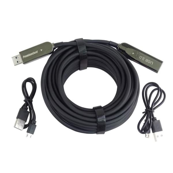 PremiumCord USB3.2 2.0 Optisk AOC Förlängningskabel A/Hane - A/Hona 15 m