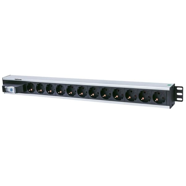 Schuko 27" 12 Way multistikdåse Intellinet 711449 (1,6 m) Sort, Grå
