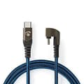 Miniatyrbild 3 av 3: USB 2.0-kabel - Nedis - Typ-c hane - 180° spelkontakt - 1,0 m - Rund - Flätad - Svart