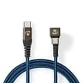Miniatyrbild 1 av 3: USB 2.0-kabel - Nedis - Typ-c hane - 180° spelkontakt - 1,0 m - Rund - Flätad - Svart