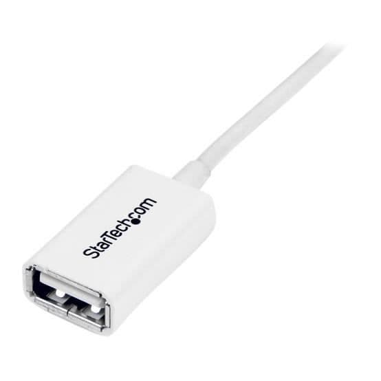 USB-förlängningskabel - STARTECH - 1 m - Vit - Dubbelskärmad - Gjuten