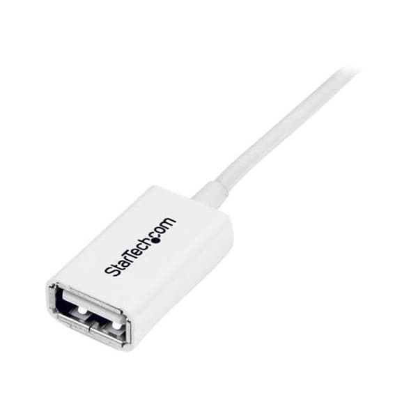 USB-förlängningskabel - STARTECH - 1 m - Vit - Dubbelskärmad - Gjuten