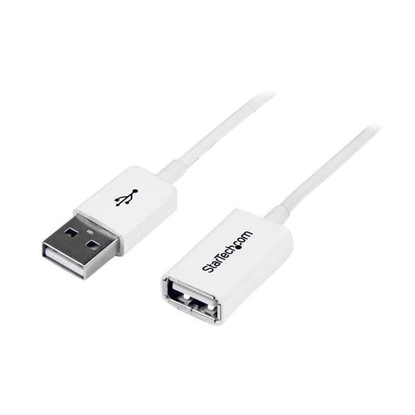 USB-förlängningskabel - STARTECH - 1 m - Vit - Dubbelskärmad - Gjuten