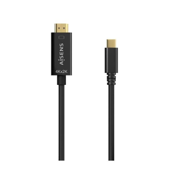 "KABEL KONVERTER AISENS 4K30HZ USB-C-M-HDMI-M SVART 0.8M"