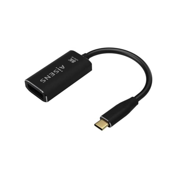 KABEL OMVANDLARE AISENS ALUMINIUM USB-C TILL DISPLAYPORT 8K60HZ SVART 15CM