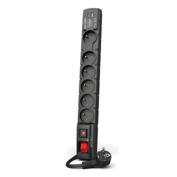 Stikdåse - 6 udtag med kontakt Acar W2437 (3 m)