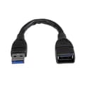 Miniatyrbild 1 av 3: USB 3.0 A till A förlängningskabel / 15cm - 15cm USB A till USB A förlängningskabel - M / F - Svart - USB3EXT6INBK