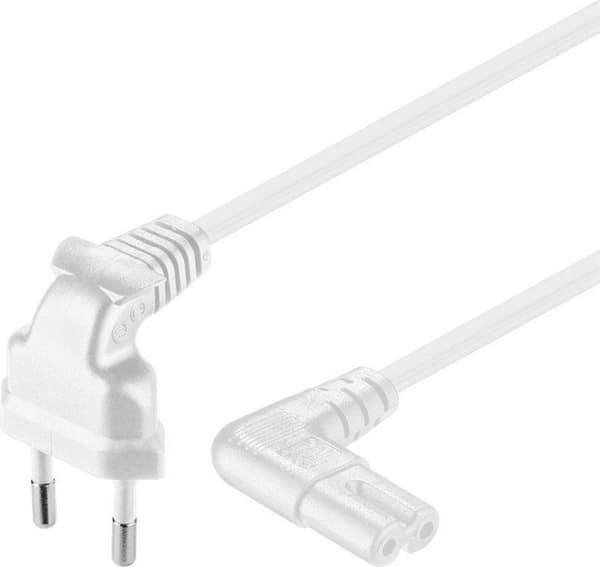 Goobay CEE 7/16 / IEC 60320 C7, 3 m virtajohto valkoinen CEE7/16 C7 pistoke