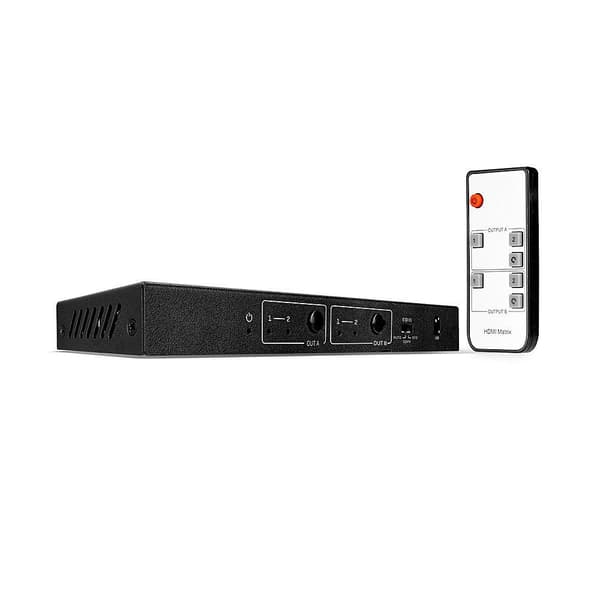Lindy 2x2 HDMI 18G Matrix - Video/Audio Switch - Desktop (38302)