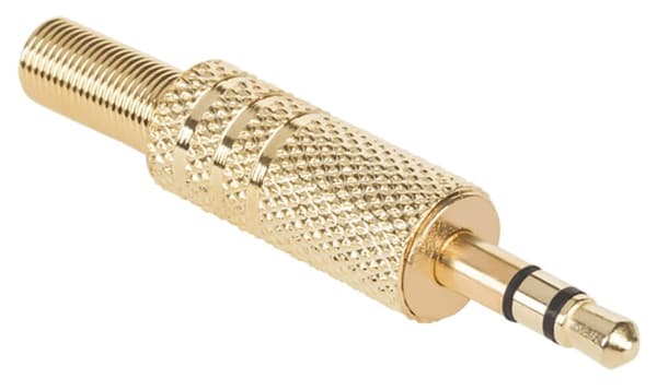 Jack 3.5 stereostik metal, forgyldt