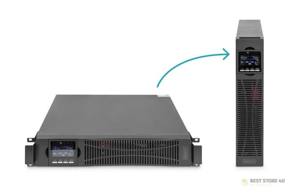 UPS OnLine Digitus OnLine UPS-modul DN-170106, 6000VA, 6000W, 2U, 1x USB 2.0 type B, 1x RS232, LCD, LED, ren Sort