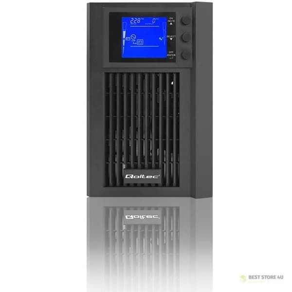 QOLTEC UPS ONLINE NØDSTRØMFORSYNING | REN SINUSBØLGE | 2 KVA | 1,6 KW | LCD | USB