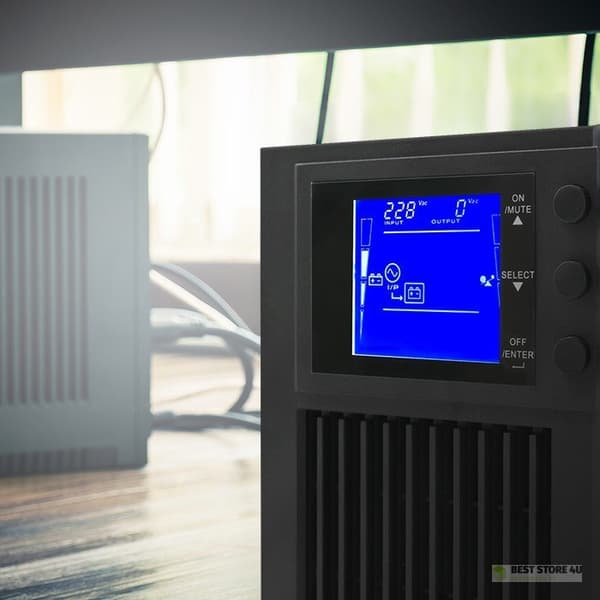 QOLTEC UPS ONLINE NØDSTRØMFORSYNING | REN SINUSBØLGE | 2 KVA | 1,6 KW | LCD | USB
