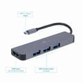 Miniatyrbild 2 av 3: Hub USB-C HDMI - Gembird - 8716309121446 - 3 portar USB 3.2 - HDMI 4K - Hållbart metall