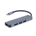 Miniatyrbild 1 av 3: Hub USB-C HDMI - Gembird - 8716309121446 - 3 portar USB 3.2 - HDMI 4K - Hållbart metall