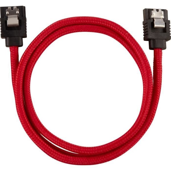 CORSAIR Premium SATA 6 Gbps mantlad kabel Röd - 60 cm rak - (CC-8900254)