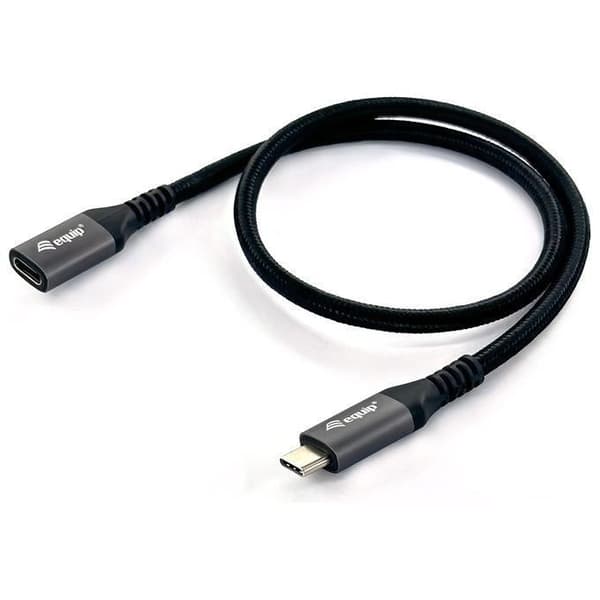 Utrusta 128371 USB 3.2 Gen 2 C till C M-F förlängningskabel 1,0m 4K-60Hz 10Gbps Svart