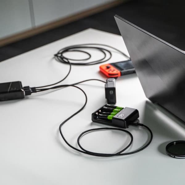 USB-kabel - Green Cell - GC Ray - 1,2m - Snabbladdning - Grön belysning