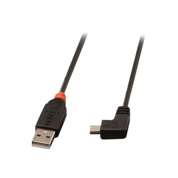 Vinklad USB 2.0-kabel typ A/mini-B, 0,5m