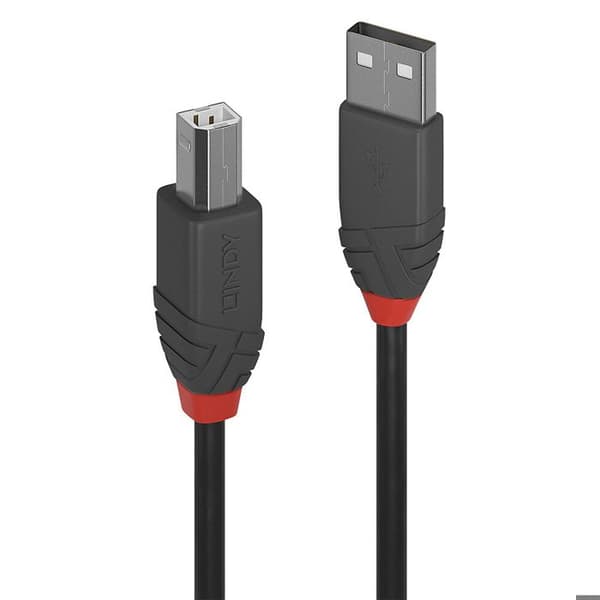 Lindy 36675, 5 m, USB A, USB B, 2.0, 480 Mbit-s, svart