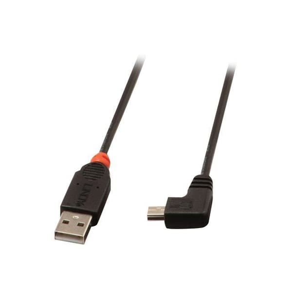 USB 2.0-kabel typ A / vinklad mini-B, 2m