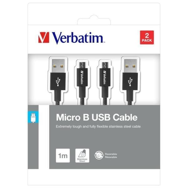 Verbatim 48874 USB-kabel - 1m - Micro-USB A till USB A - 3.0 (3.1 Gen 1) - Svart