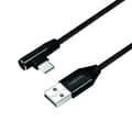 Miniatyrbild 1 av 3: Logilink USB 2.0-kabel 90° vinklad USB (Typ A) till USB (Typ C) Svart 1 m - CU0138