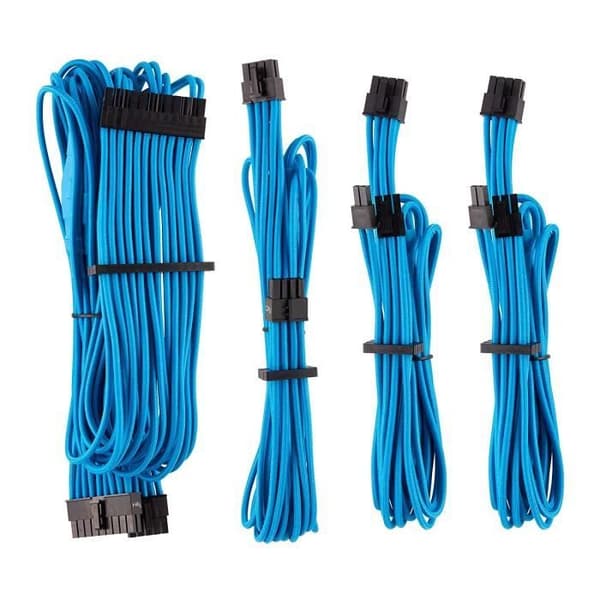 Corsair Blue Individuellt mantlad typ 4 Gen 4 strömförsörjningskabel startsats - CP-8920218