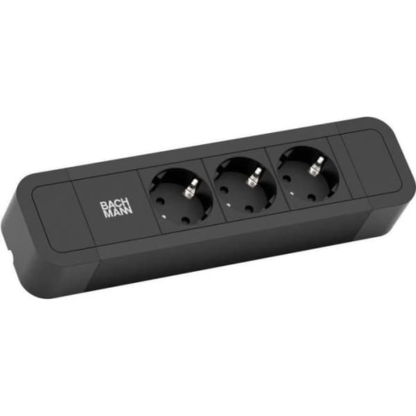 Bachmann Power Strip Primo 2 Aluminium 3 Sockel Svart 2 m - 350.007