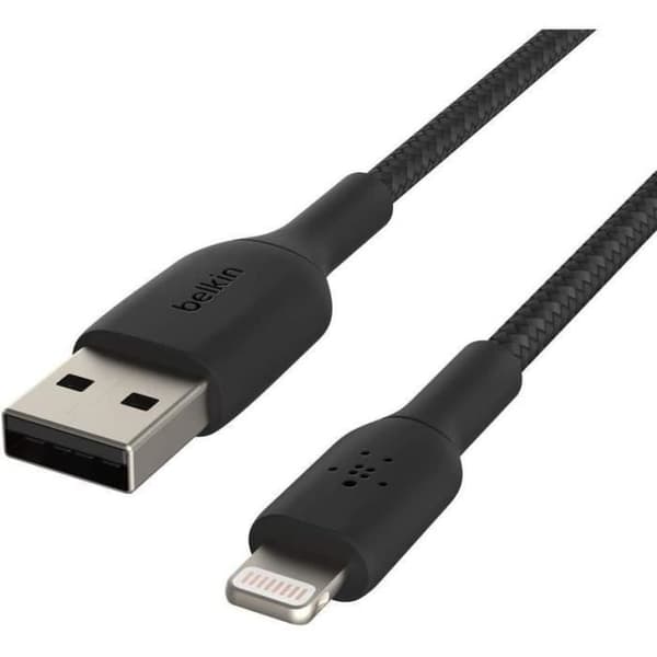 BELKIN - kabel - FLÄTAD A-LTG 0,15M, BLK - FLÄTA