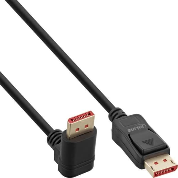INLINE® DISPLAYPORT 1.4 8K4K NEDERVINKAD KABEL SVART-GULD 1 M 171