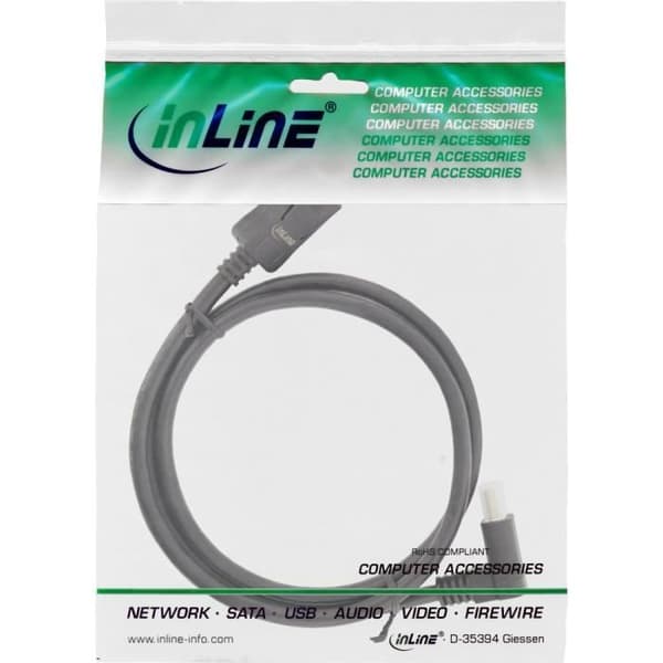 INLINE® DISPLAYPORT 1.4 8K4K NEDERVINKAD KABEL SVART-GULD 1 M 171