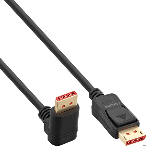 INLINE® DISPLAYPORT 1.4 8K4K NEDERVINKAD KABEL SVART-GULD 1 M 171