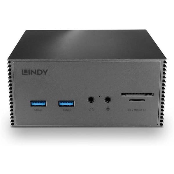 USB-C dock - LINDY - 43378 - 3 skärmar - Aluminium - 4K 60Hz