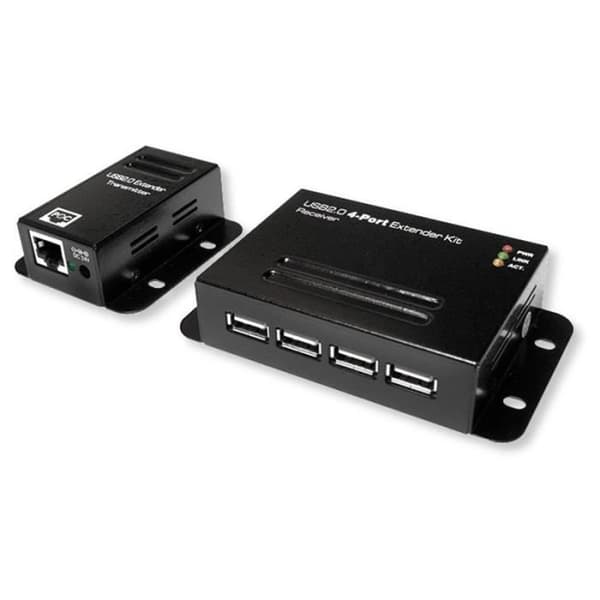 LOGILINK - LOGILINK iUSB Extend-POE4U USB-förlängare PÅ Cat.5 / 5E / 6 upp till 50 m MED 4-DÖRRAR HUB, POE