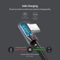 Miniatyrbild 4 av 4: UGREEN 90 graders vinklad USB C-kabel 3A snabbladdning flätad nylon, 1M