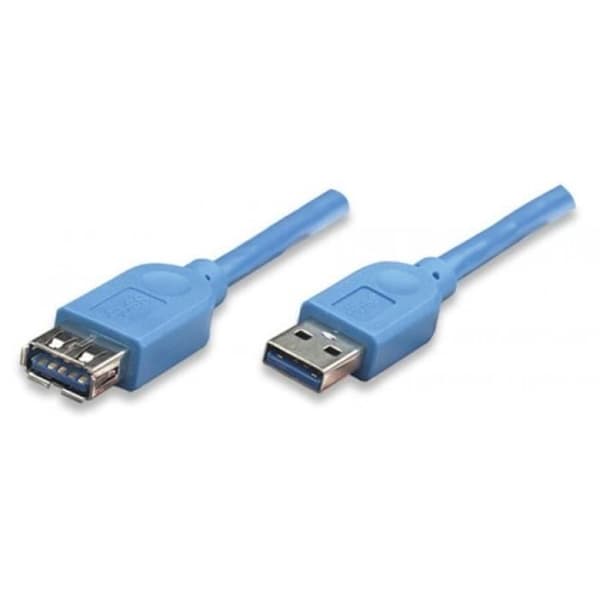 USB-kabelförlängning - TECHLY - ICOC U3-AA-10-EX - Dubbelskärmad - 1m - Blå