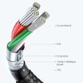 Miniatyrbild 3 av 4: UGREEN USB C till USB C-kabel (1M) Snabbladdning 60W nylonflätad kompatibel med iPhone15 Galaxy S24 S23 iPad MacBook Steam Deck