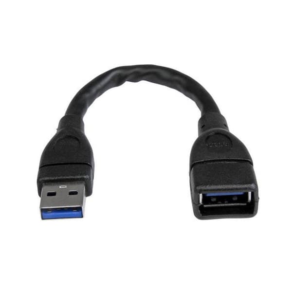 USB 3.0 A till A förlängningskabel / 15cm - 15cm USB A till USB A förlängningskabel - M / F - Svart - USB3EXT6INBK