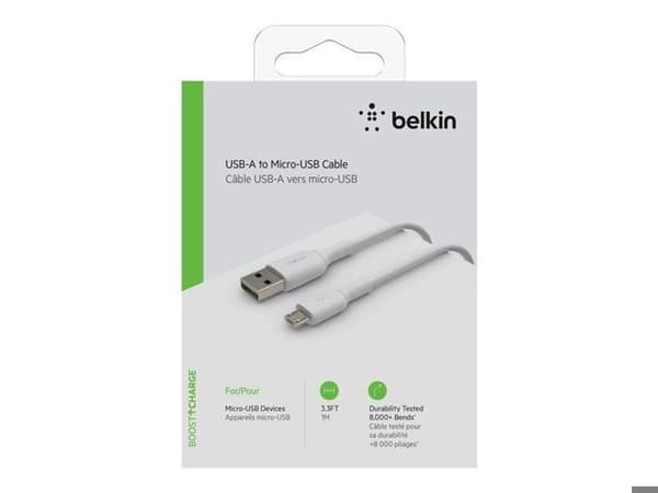 BELKIN - kabel - PVC A-MUSB 1M, WHT - PVC A-MUSB 1