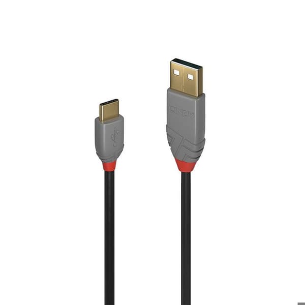 USB 2.0 typ A till C kabel - Anthra Line - 3m - LINDY