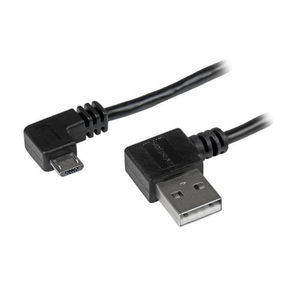 USB A till Micro B-kabel med rätvinkliga kontakter - STARTECH.COM - 2 m - Svart