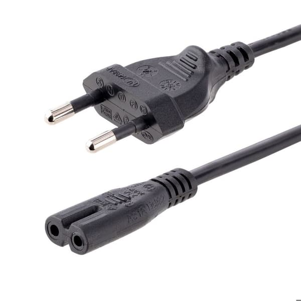 StarTech.com 2 m strömkabel för bärbar dator - EU-kontakt till C7, 2,5A 250WG, 18AWG - Strömkabel för I