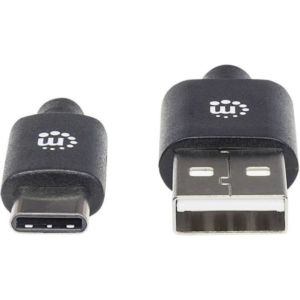 Manhattan USB-kabel USB 2.0 USB-A hane, USB-C hane 50.00 cm svart 354912