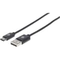 Miniatyrbild 1 av 3: Manhattan USB-kabel USB 2.0 USB-A hane, USB-C hane 50.00 cm svart 354912