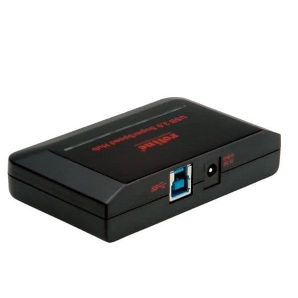 USB 3.0 Hub - ROLINE - 4 portar - USB-ström - Överföringshastighet 5 Gbit/s - Svart